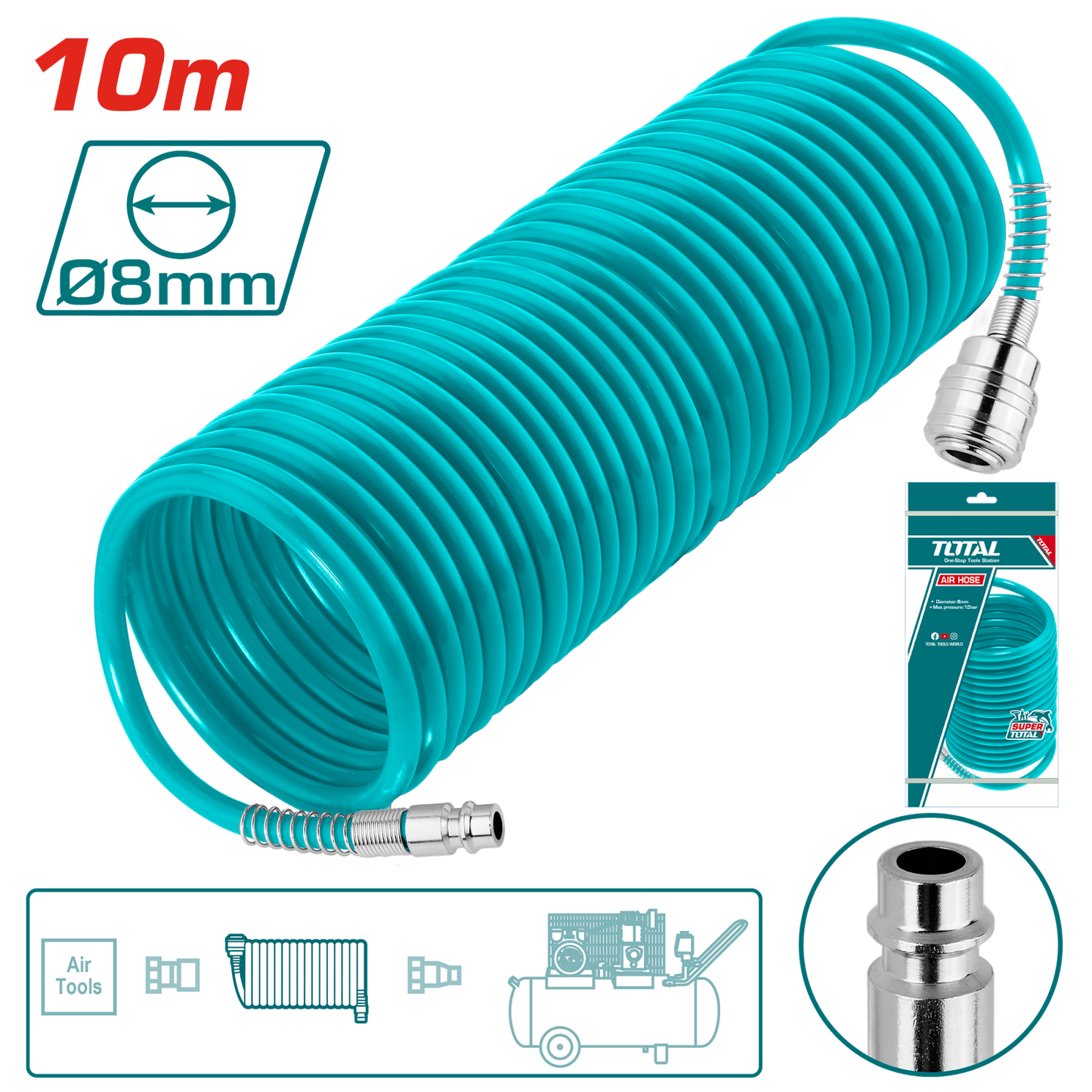 Total Air Hose 10m PU THT11101