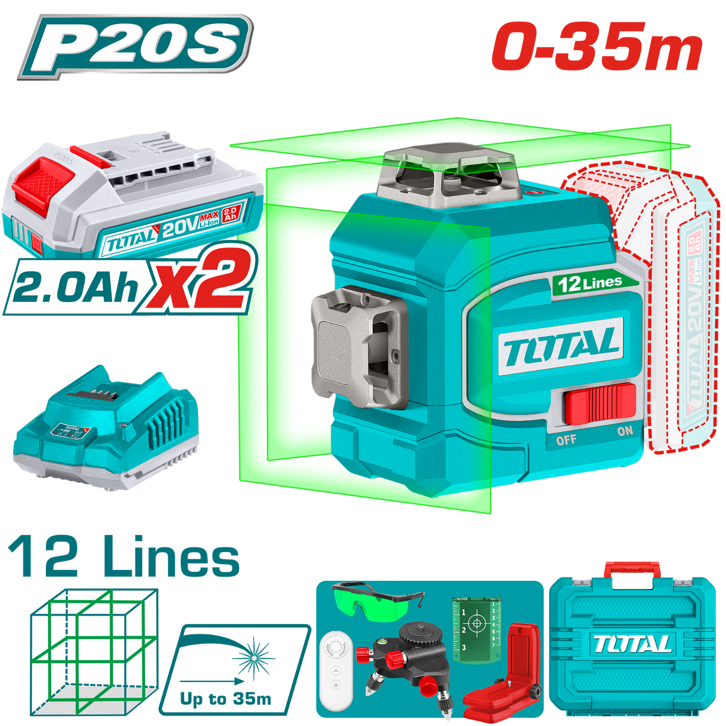Total Cordless 3D-Laser Level TLL3012165