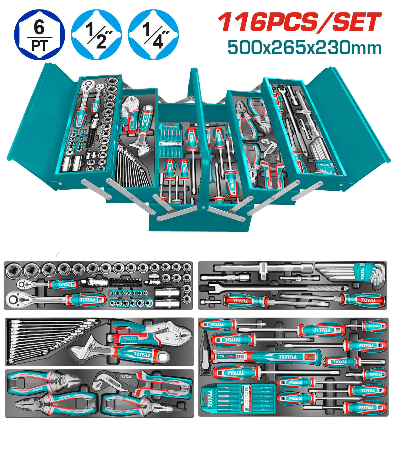 Total 116 Pcs Tools Chest Set THTCS351167