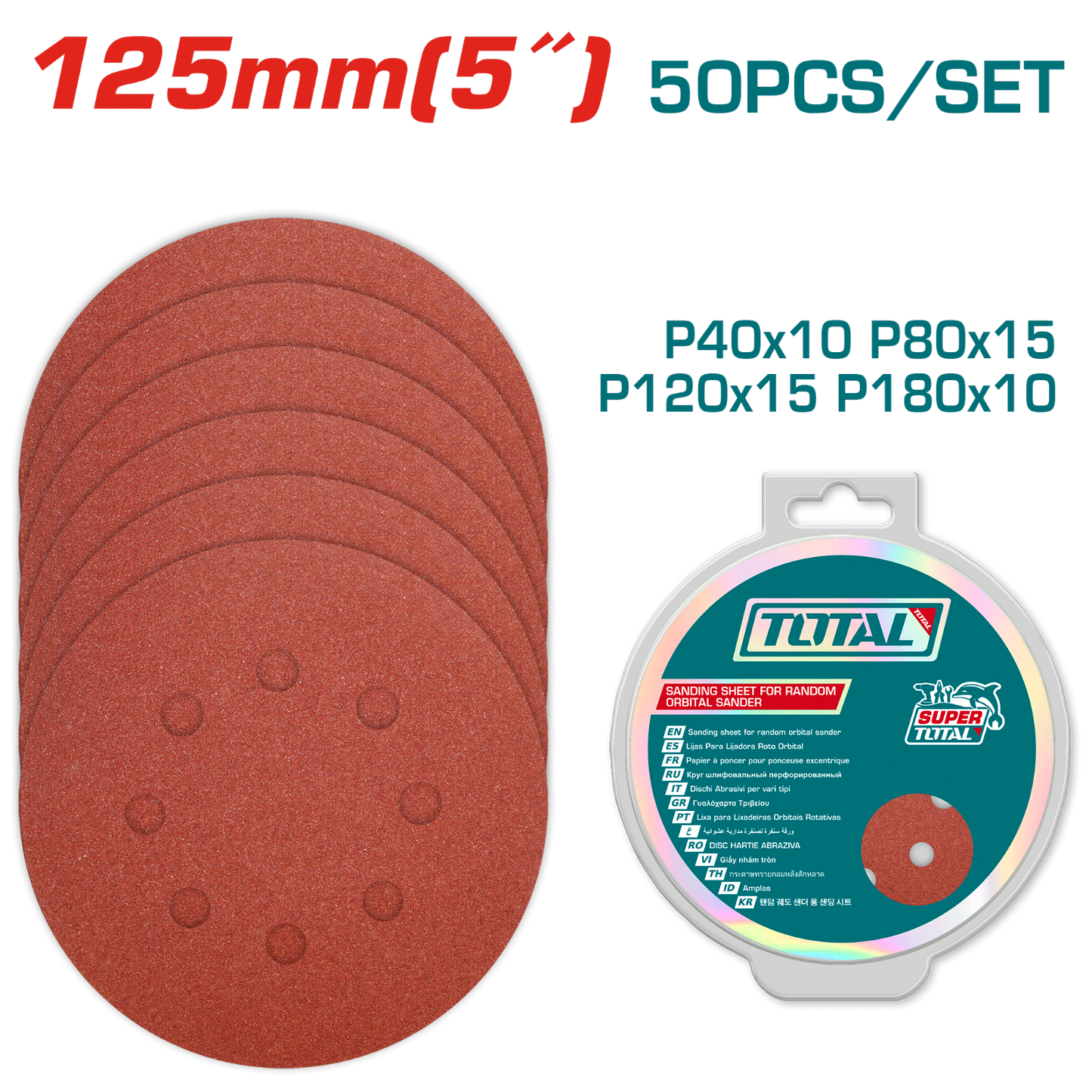 Total Sanding Sheet 125mm 50pcs TAC7312511