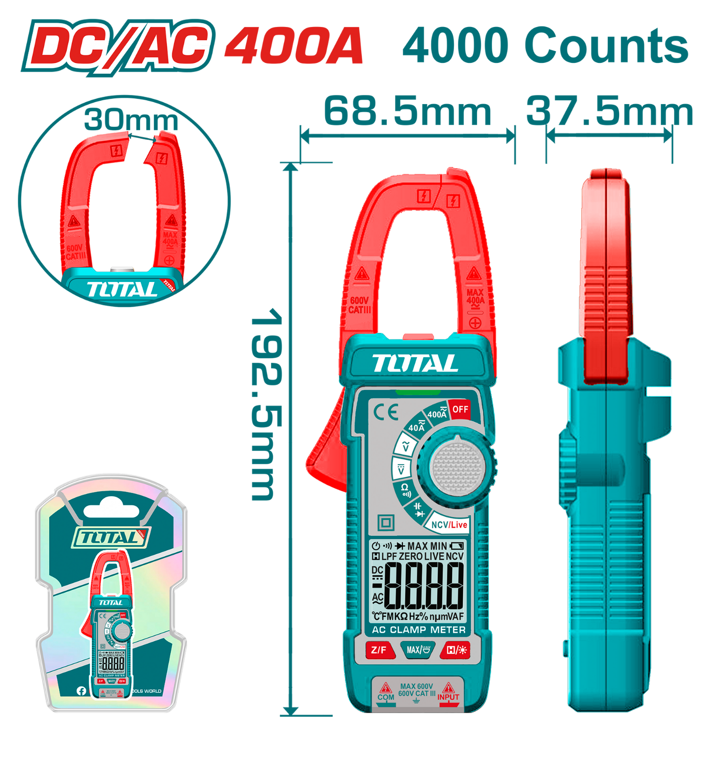 Total DC/AC Clamp Meter TMT762002