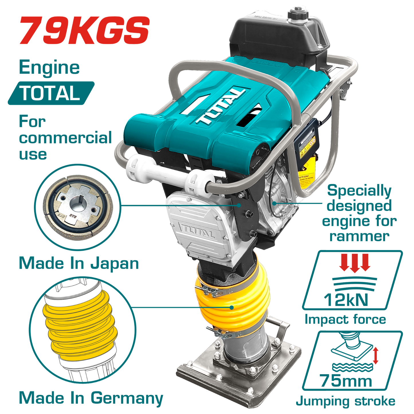 Total Gasoline Tamping Rammer TPS890