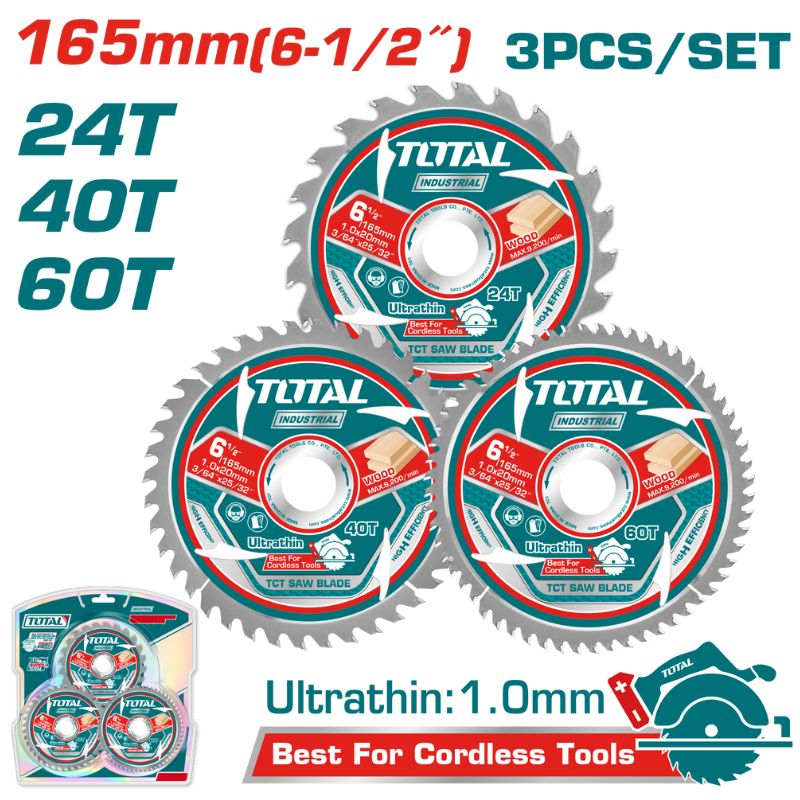 TOTAL Ultra-thin TCT Saw Blade Set - TAC236165