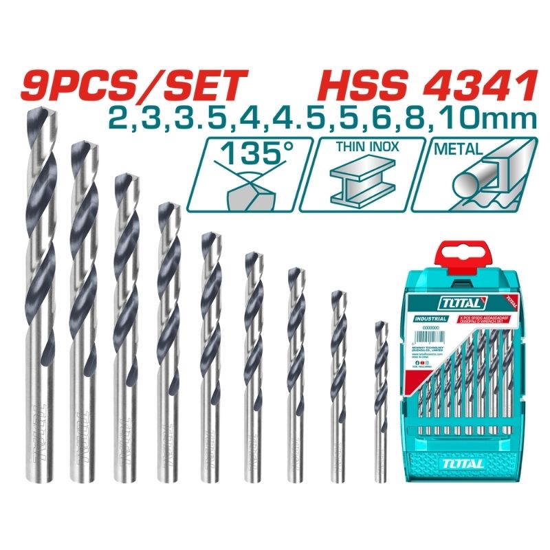 9PCS HSS twist drill bits set - TACSD0095