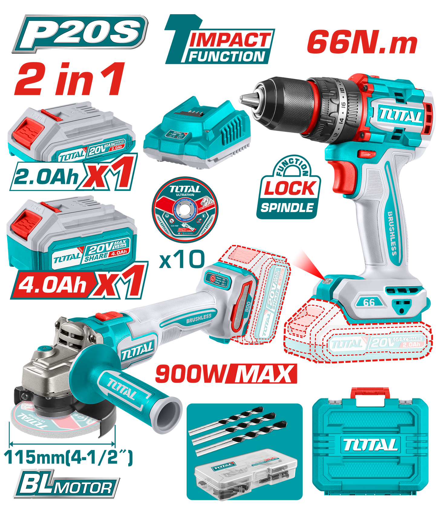 Cordless 2 PCs Combo Kit - TCKLI20273