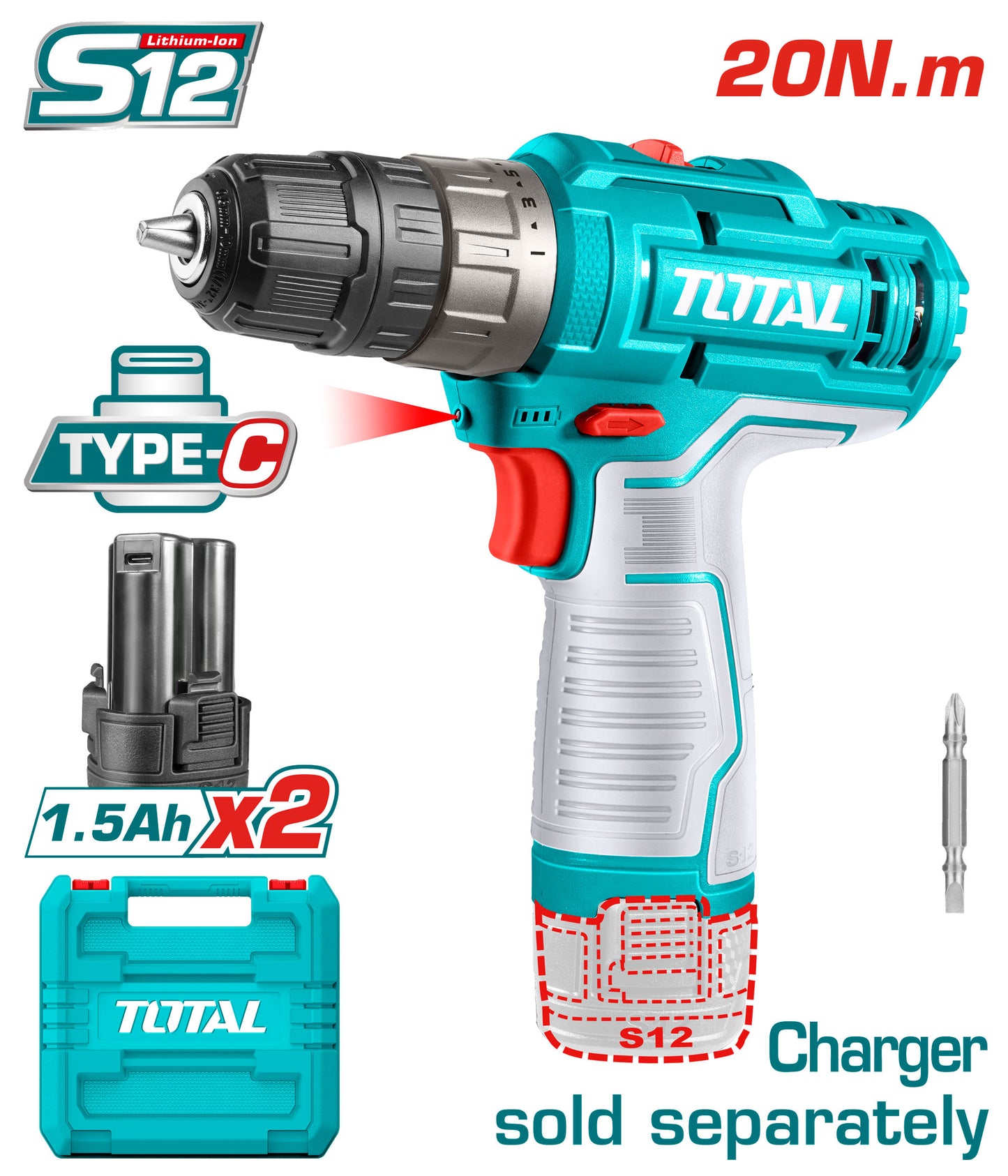 TOTAL Cordless Drill - TDLI12202