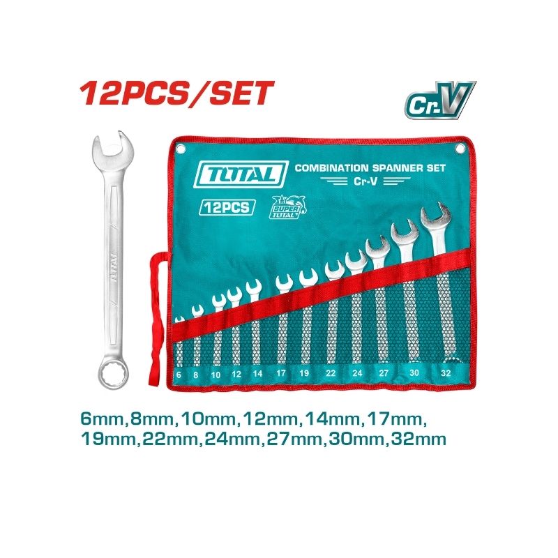 12 Pcs combination spanner set - THT1022122