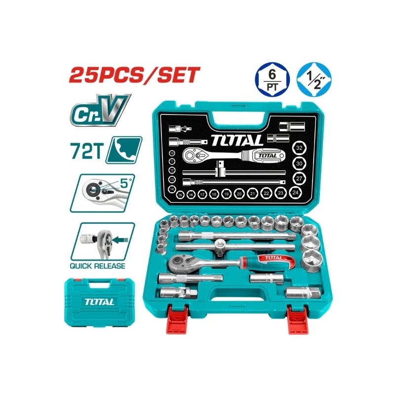 25 Pcs 1/2" socket set - THT121251