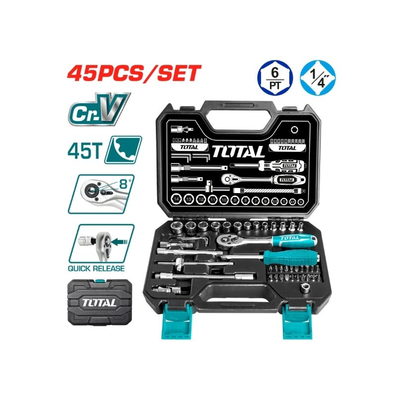 45Pcs 1/4" socket set - THT141451