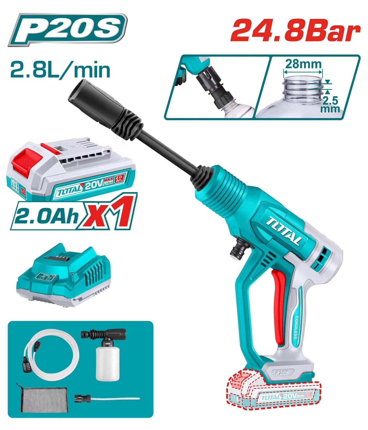 Cordless Pressure Washer - TPWLI20362