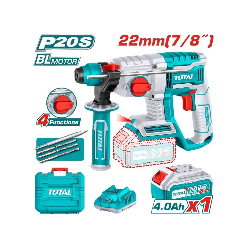 TOTAL Lithium-Ion Rotary Hammer - TRHLI202081