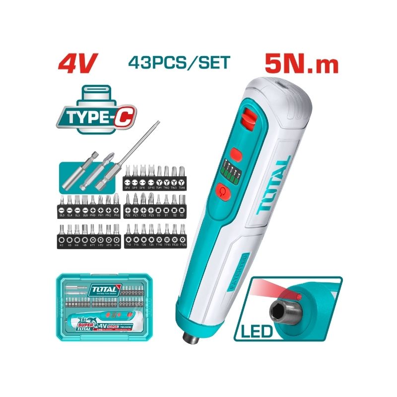 TOTAL Cordless Screwdriver - TSDLI04062