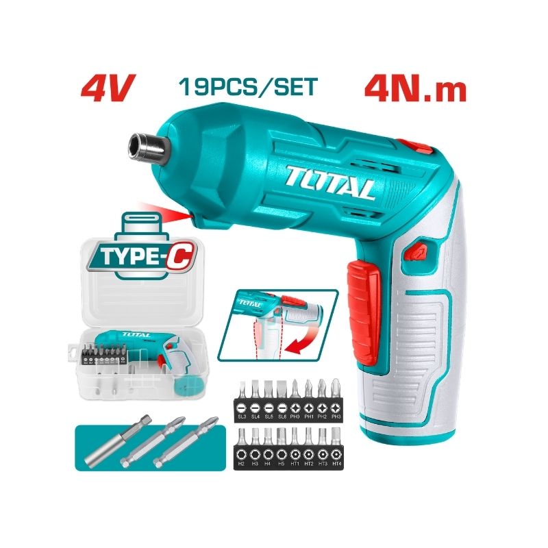 TOTAL Lithium-Ion Cordless Screwdriver - TSDLI0442