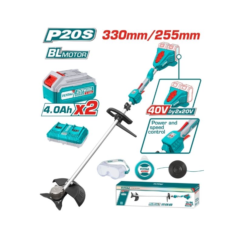 TOTAL Cordless String Trimmer and Brush Cutter - TSTLI200285