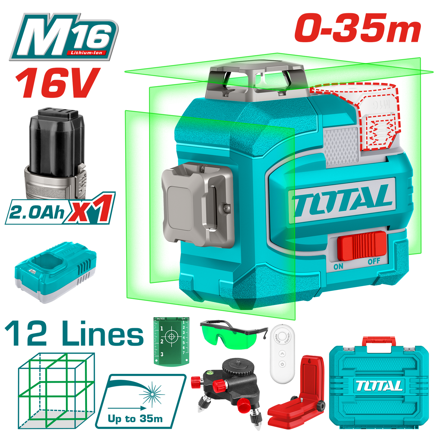 Total Cordless 3D Laser Level TLL301201