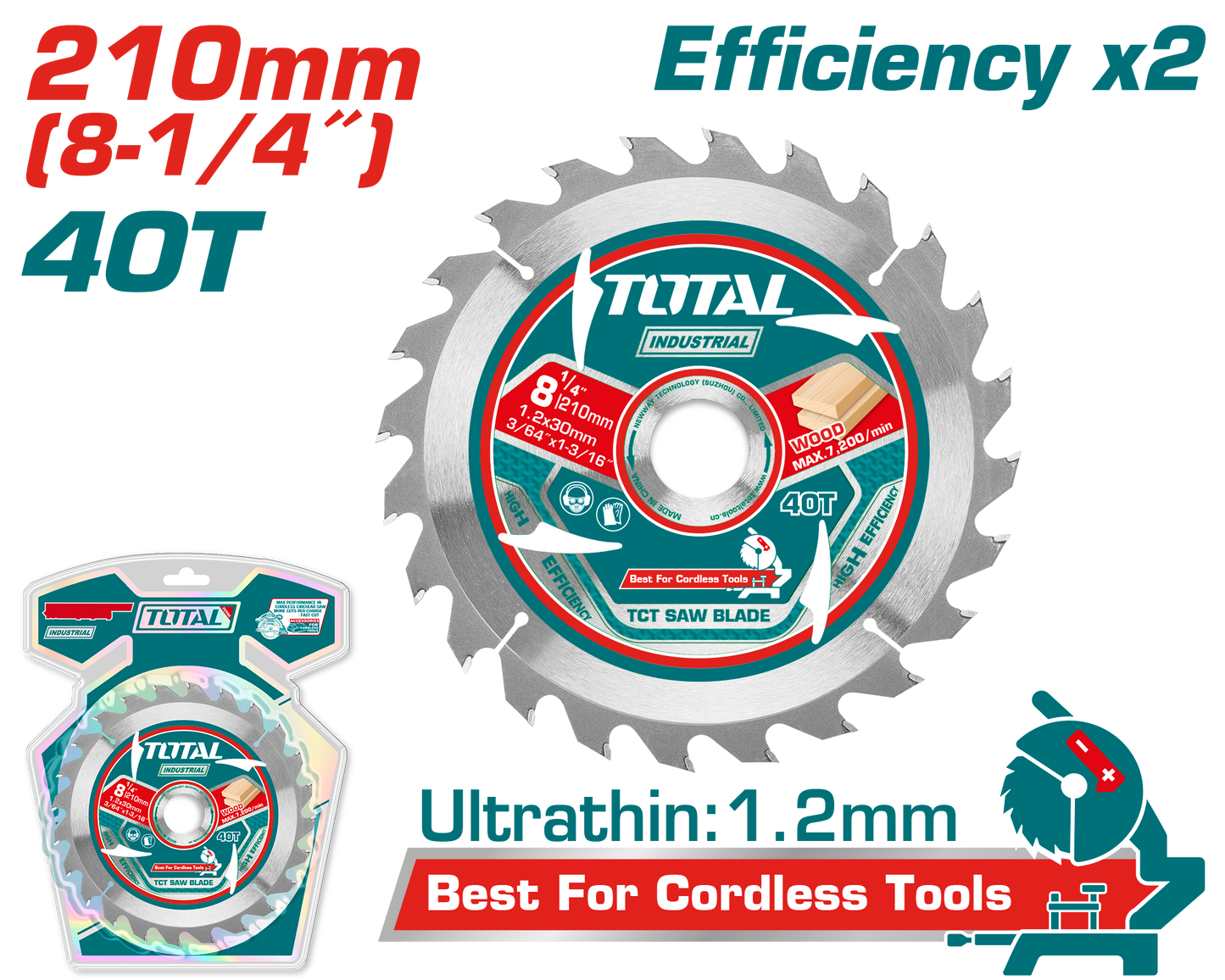 Total TCT Saw Blade 210mm TAC2332103