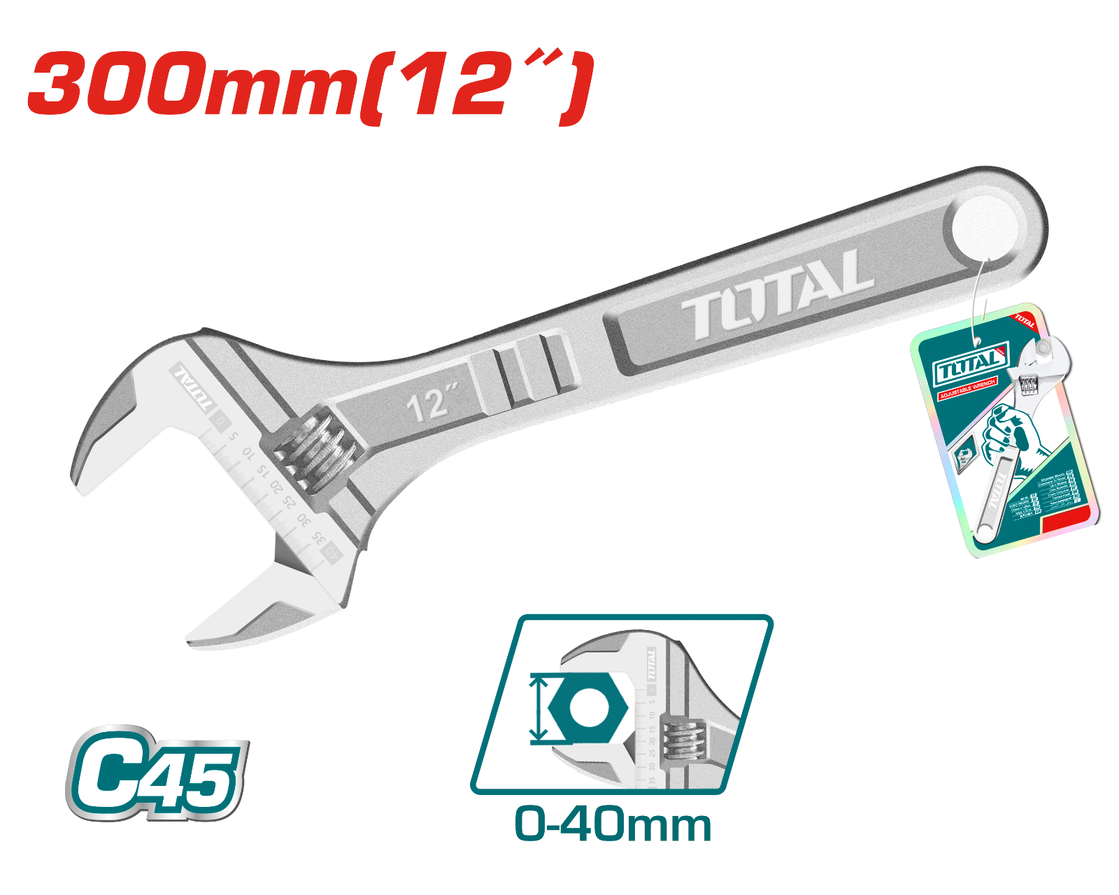 Total Adjustable Wrench 12 inch THT1010123