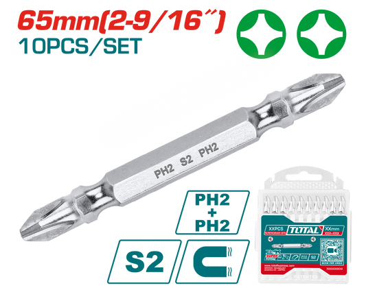 Total Screwdriver Bits 10pcs Set TAC16PH233