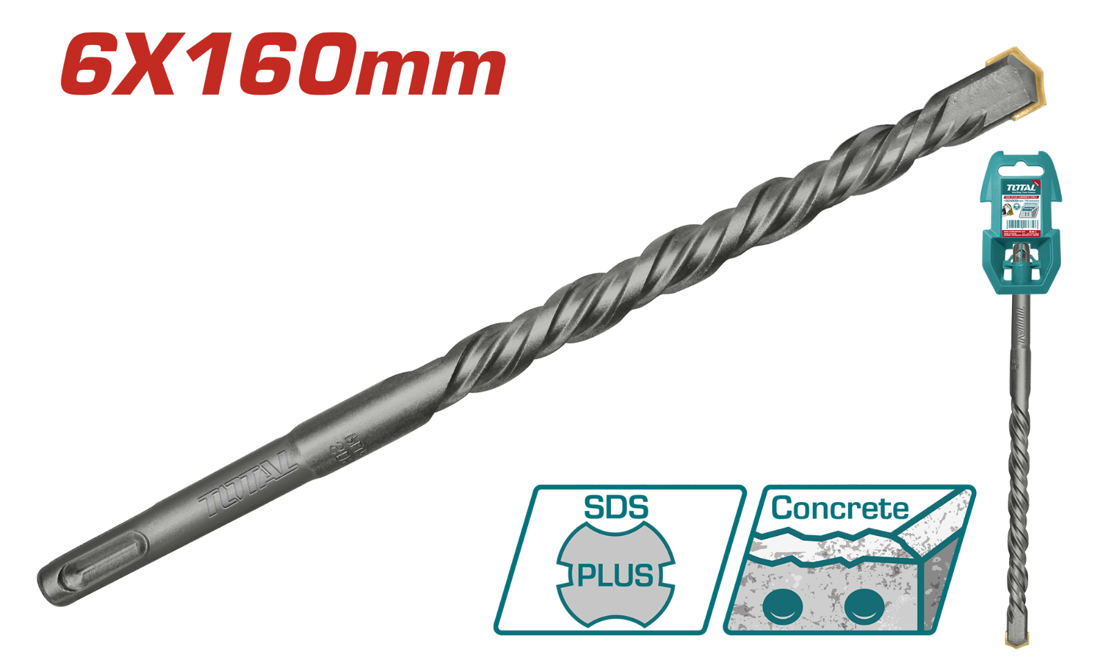 Total SDS Plus Drill Bit 6x160mm TAC310602