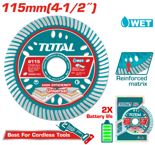 Total Ultrathin Diamond Disc 115mm TAC061151