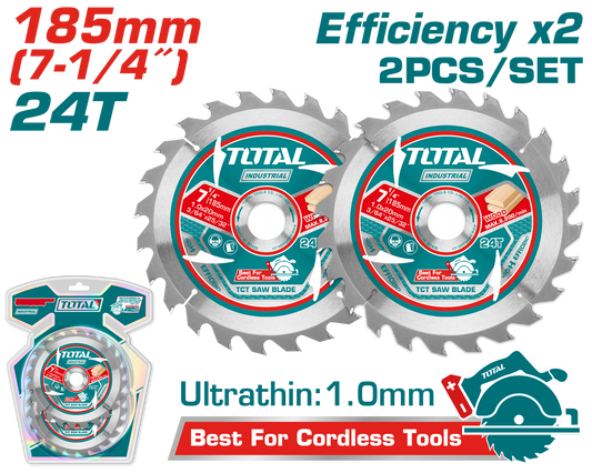 Total Ultra-thin TCT Saw Blade Set 185mm TAC2331853