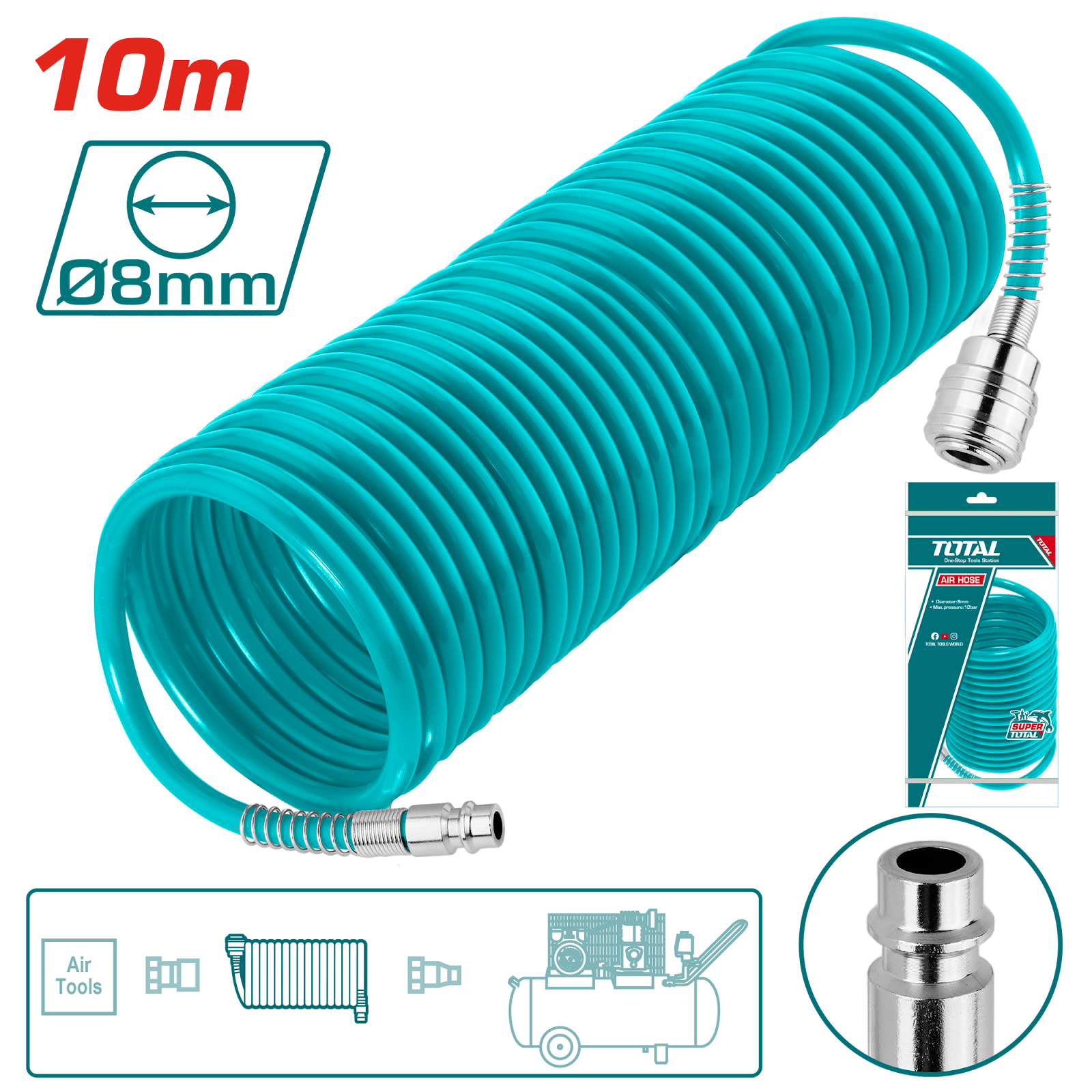 Total Air Hose 10m PU THT11101