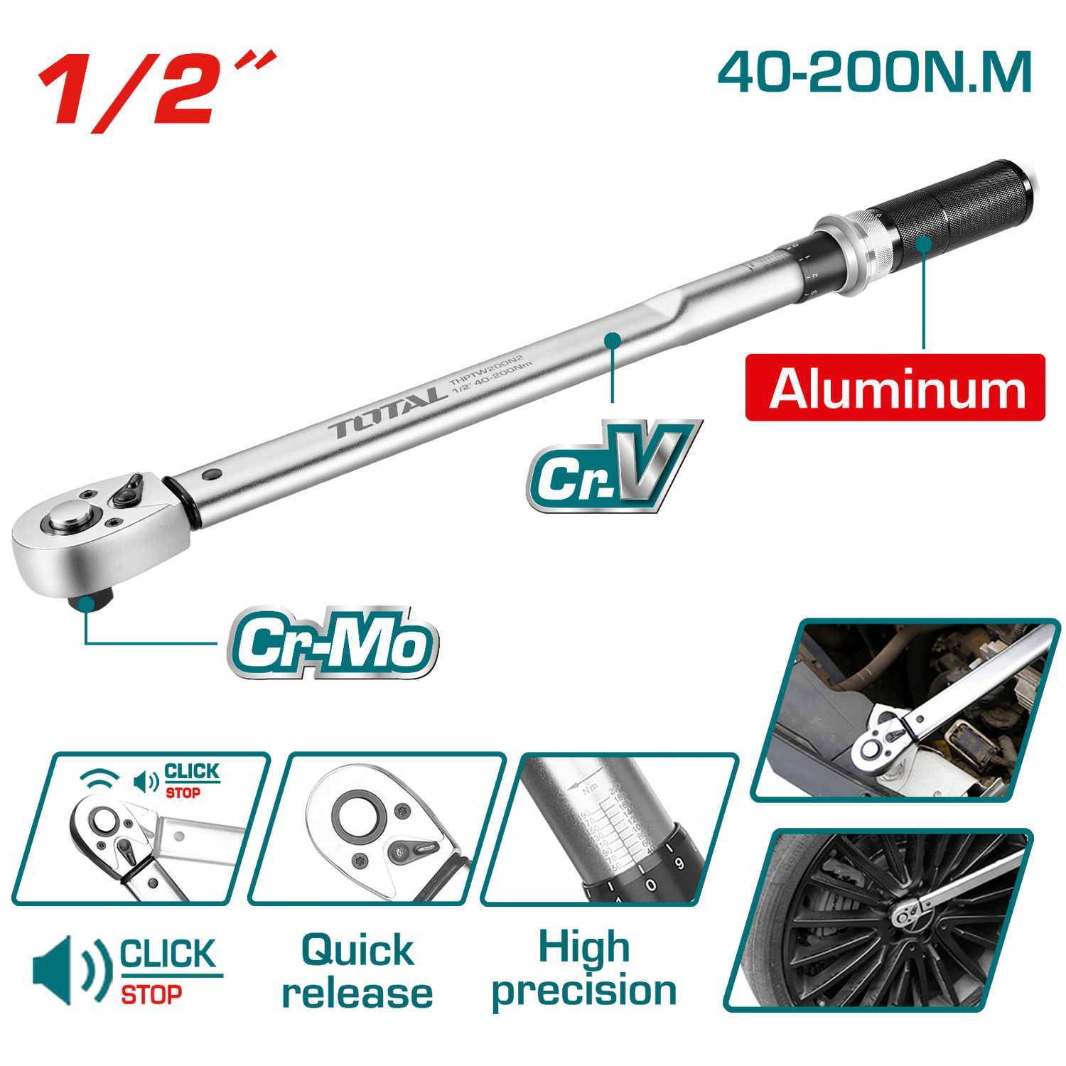 Total Torque Wrench 1/2 inch THPTW200N2
