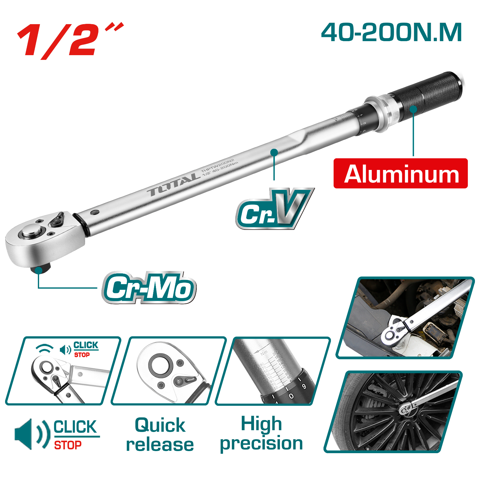 Total Torque Wrench 1/2 inch THPTW200N2