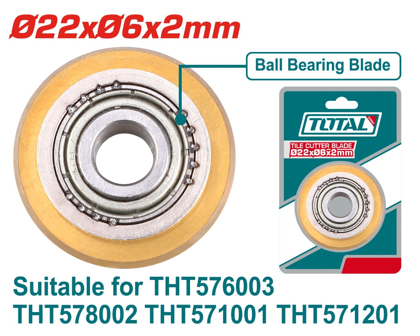 Total Tile Cutter Blade with Ball Bearing THT576003B