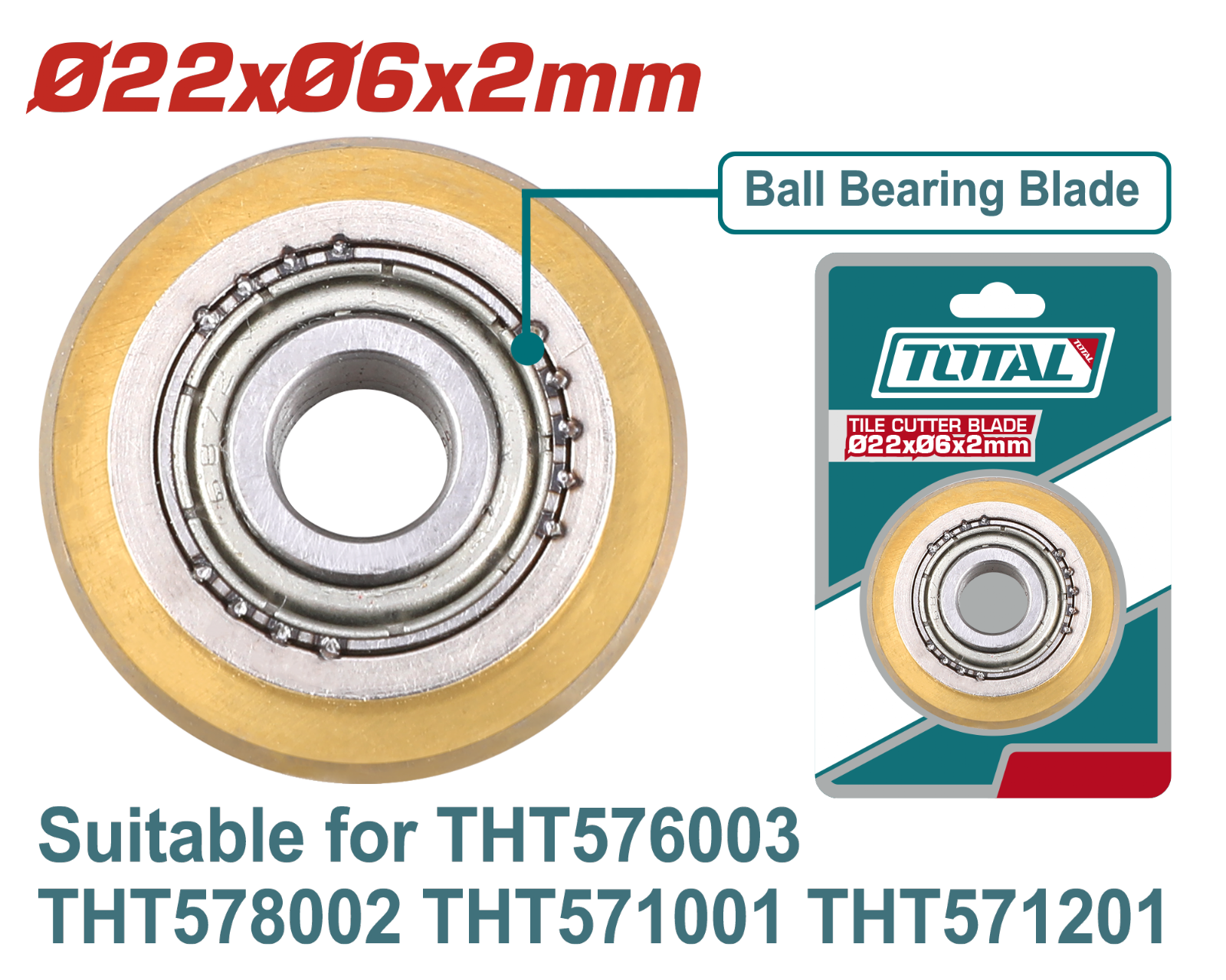 Total Tile Cutter Blade with Ball Bearing THT576003B