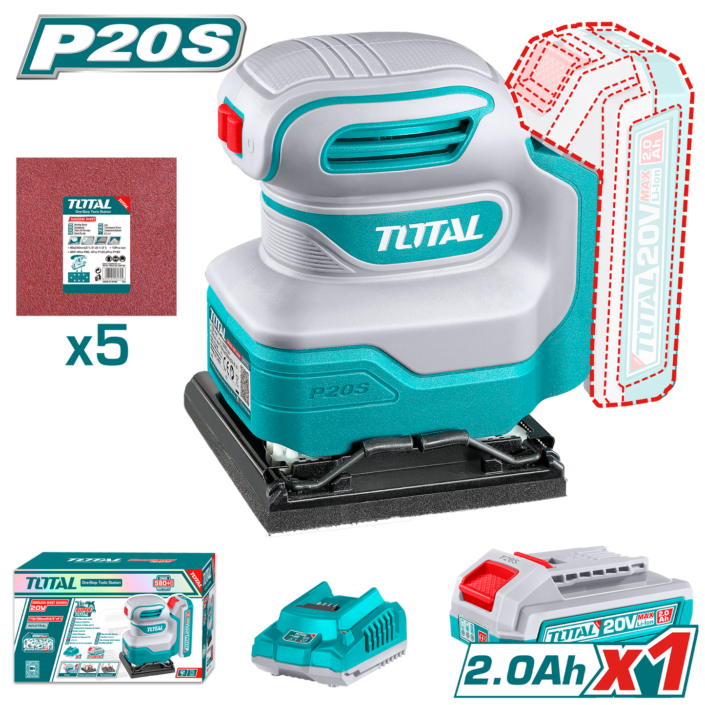 Total Cordless Sheet Sander 20V TSHSLI20141