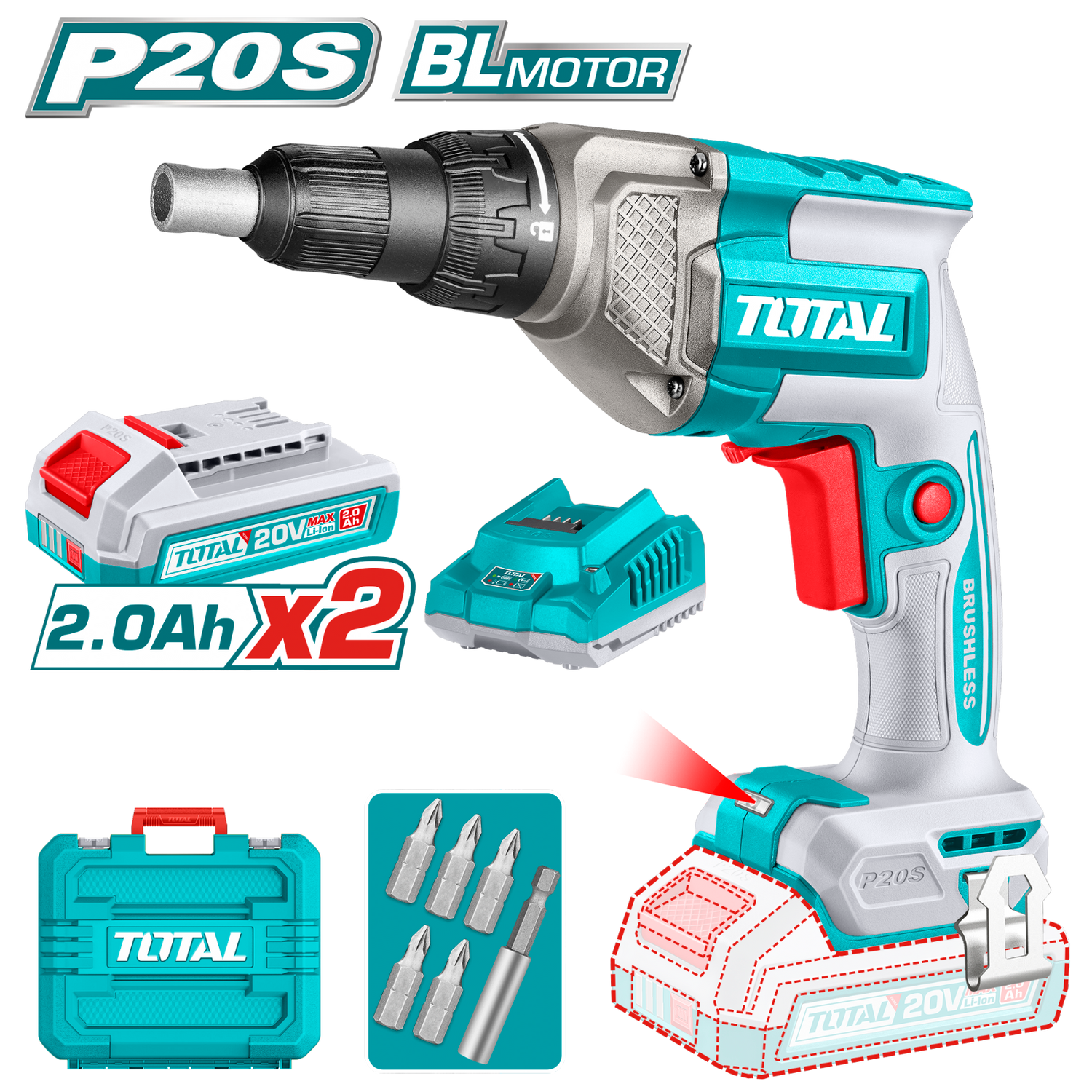 Total Cordless Drywall Screwdriver TDSLI204282