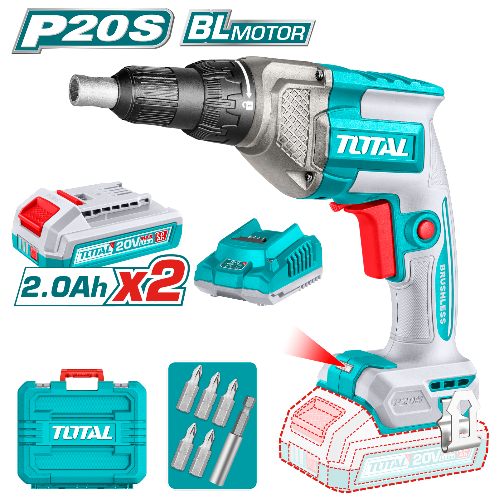 Total Cordless Drywall Screwdriver TDSLI204282