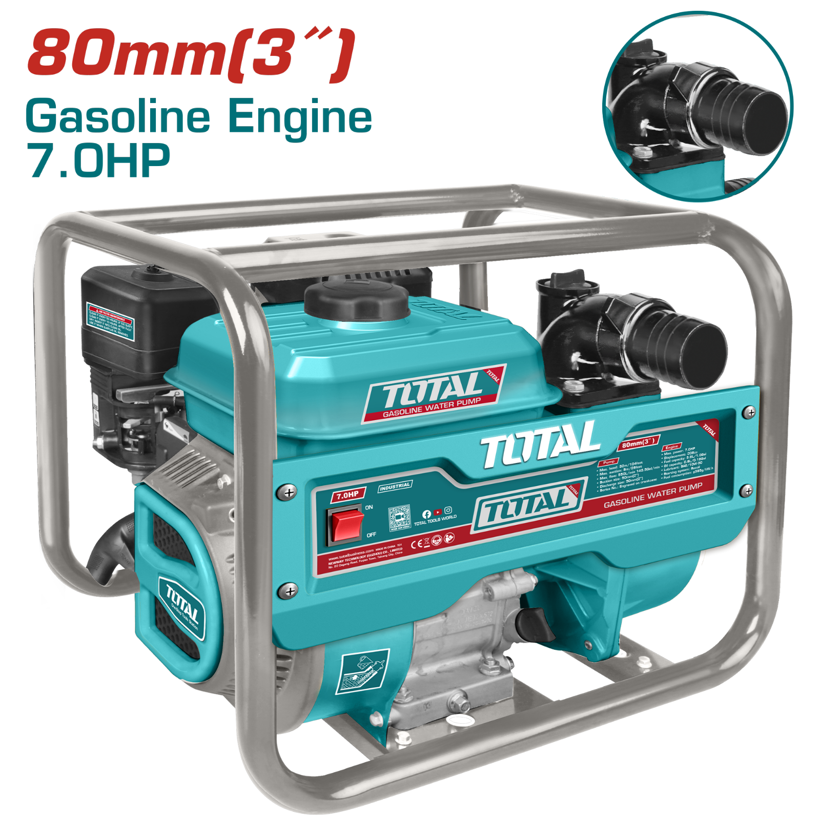 Total Gasoline Water Pump 3 inch 7HP TP3306