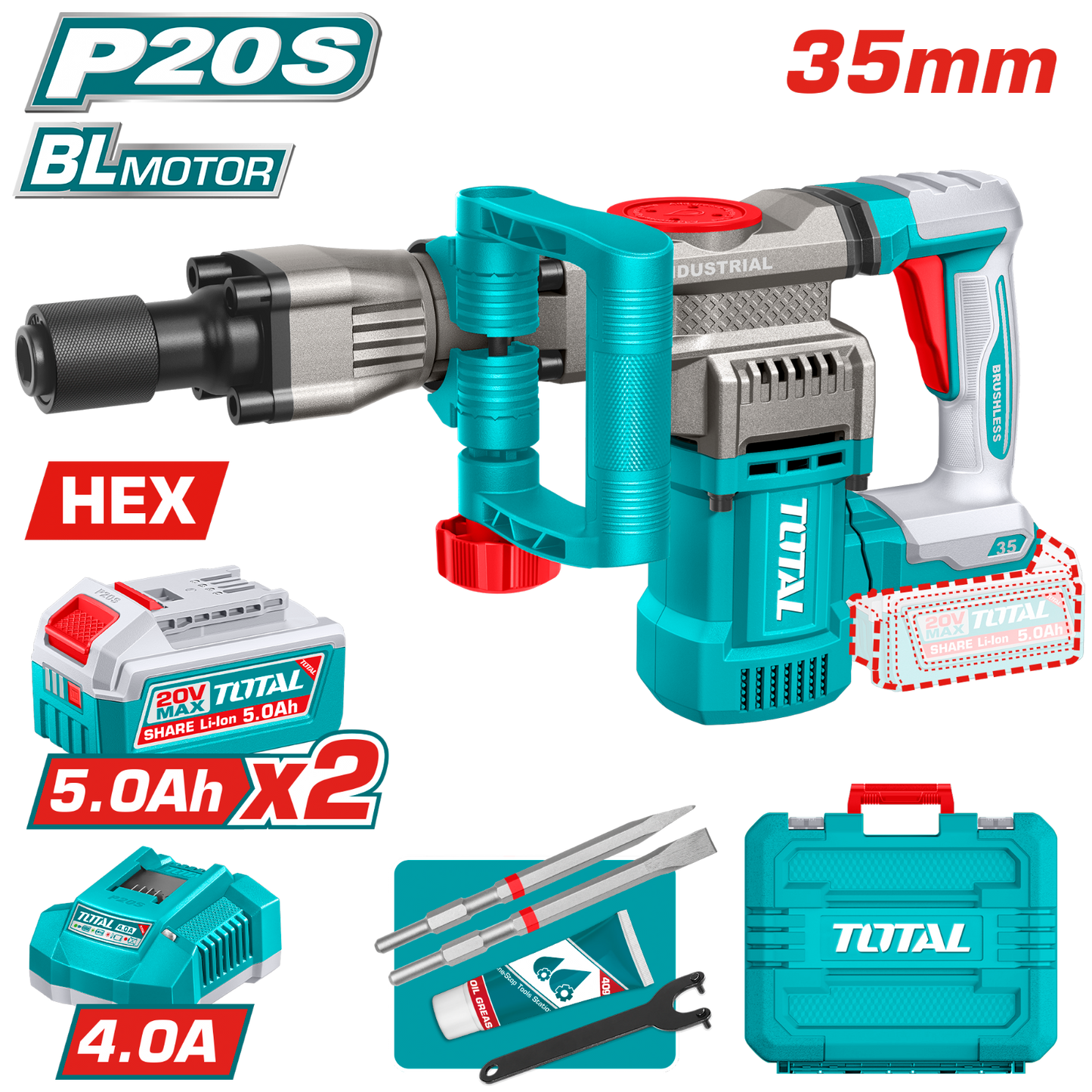 Total Cordless Demolition Breaker 20V TDBLI203582