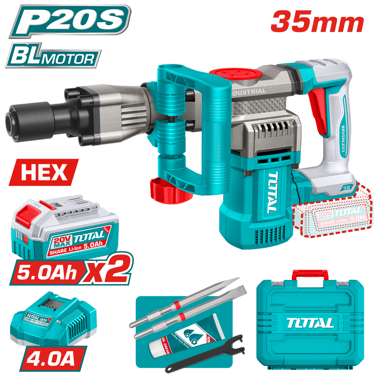 Total Cordless Demolition Breaker 20V TDBLI203582
