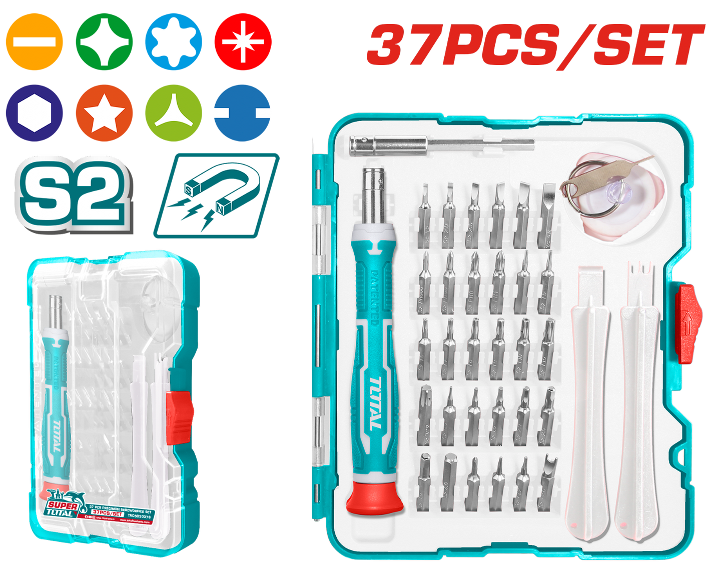 Total 37 Pcs Precision Screwdriver Set TACSD30376