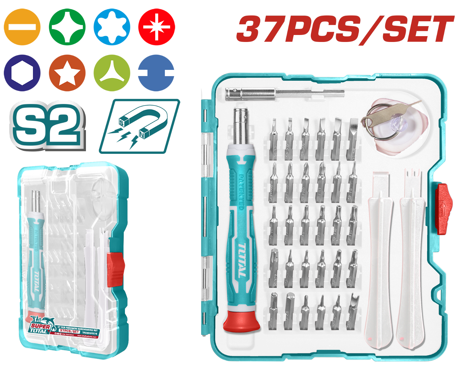 Total 37 Pcs Precision Screwdriver Set TACSD30376
