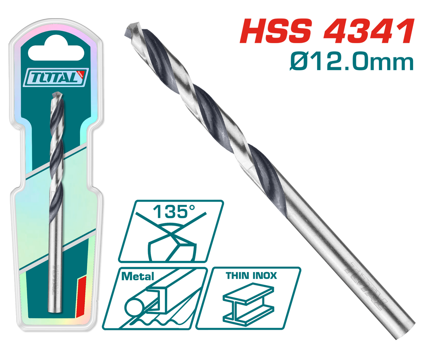 Total 4341 HSS Drill Bit 12mm TAC1201204