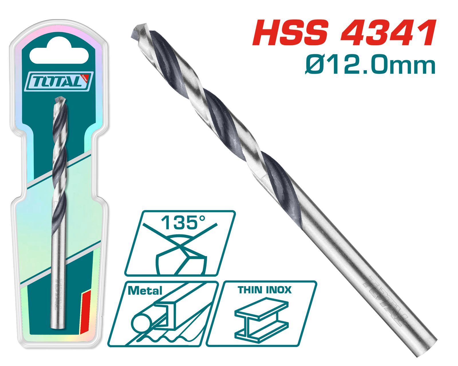 Total 4341 HSS Drill Bit 12mm TAC1201204