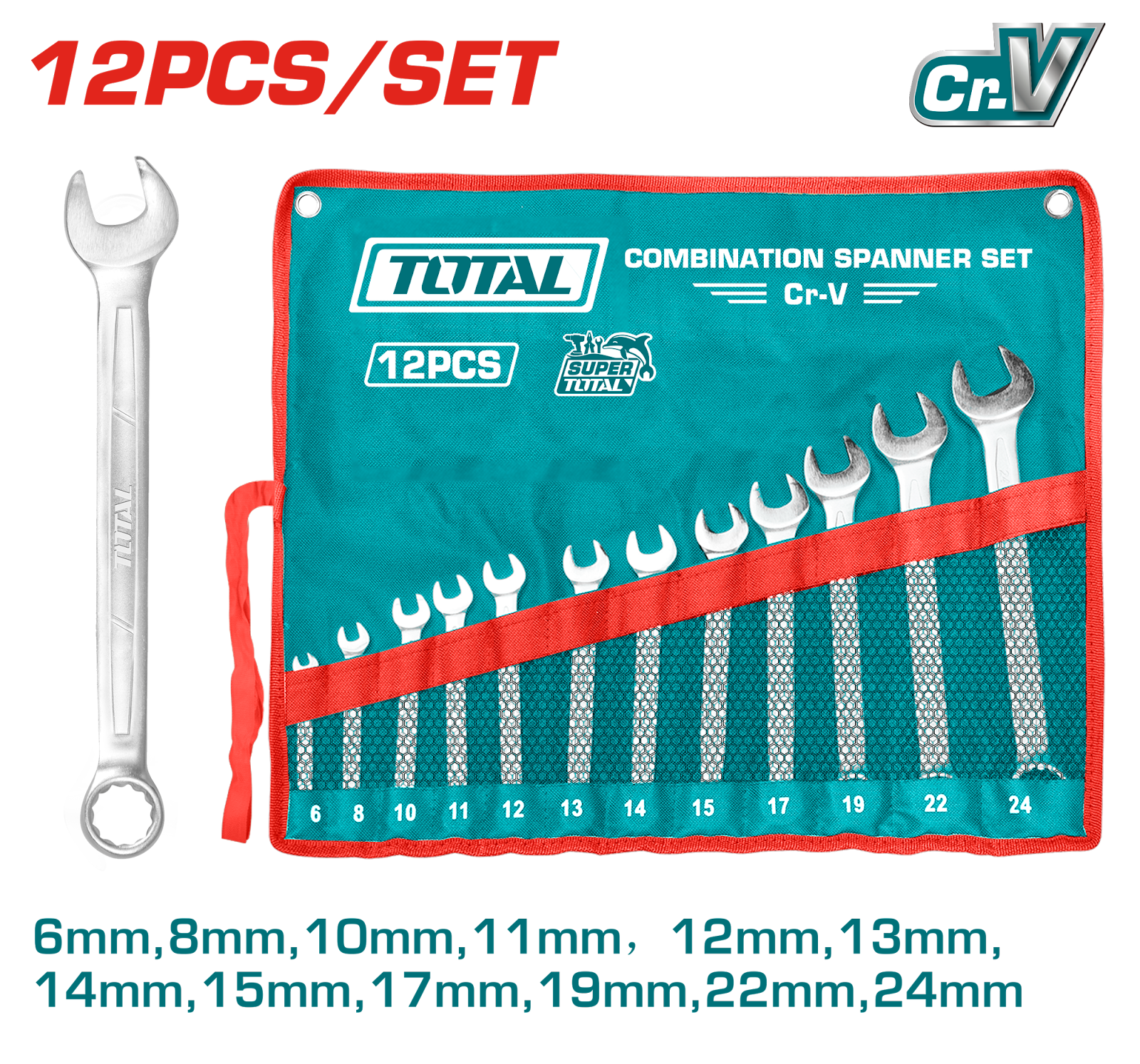 Total 12 Pcs Combination Spanner Set THT1022121