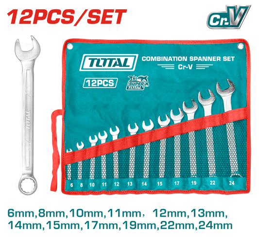 Total 12 Pcs Combination Spanner Set THT1022121