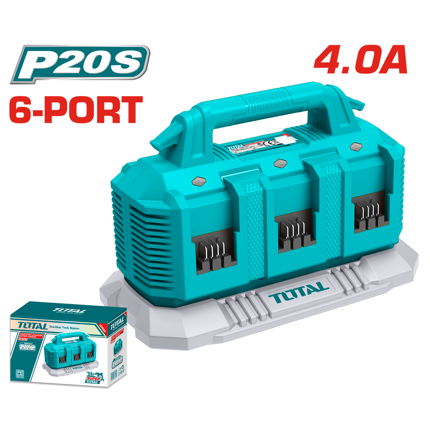 Total 6-Bay Battery Charger 20V 4A TFCLI2064
