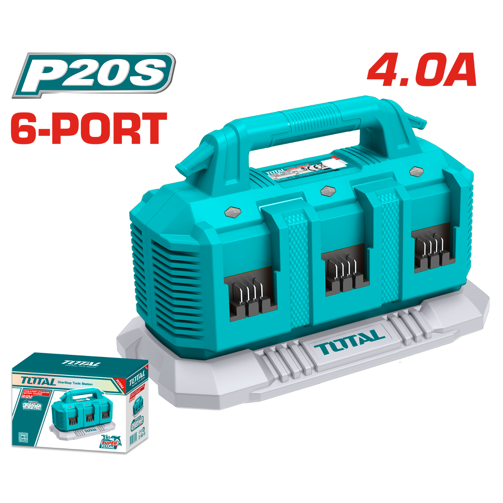 Total 6-Bay Battery Charger 20V 4A TFCLI2064