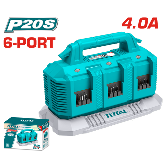 Total 6-Bay Battery Charger 20V 4A TFCLI2064