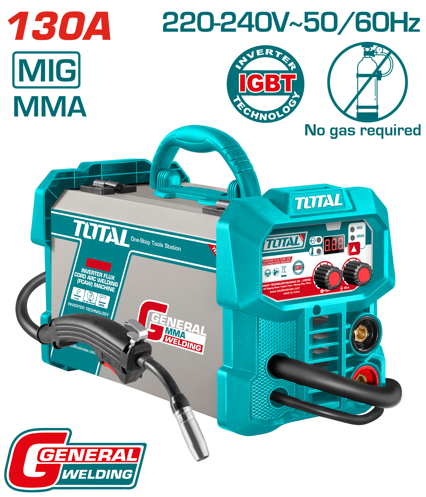 Total Inverter Flux Cored Arc Welding Machine 130A TFC13018