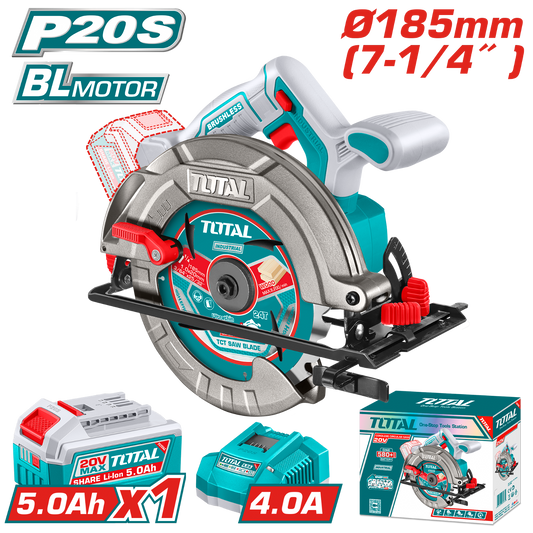 Total Cordless Circular Saw 20V 185mm TSLI18513