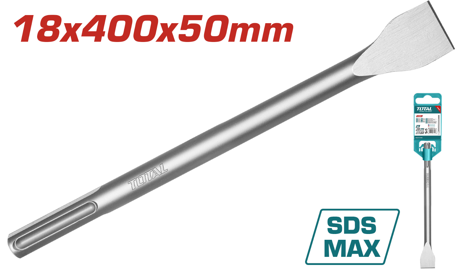 Total SDS Max Chisel 18x400mm TAC15221822