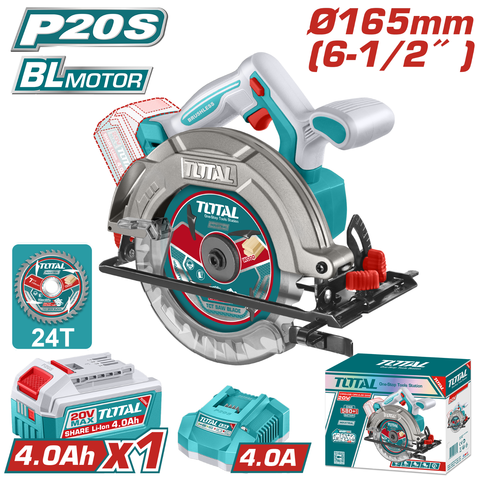 Total Cordless Circular Saw 20V TSLI16523