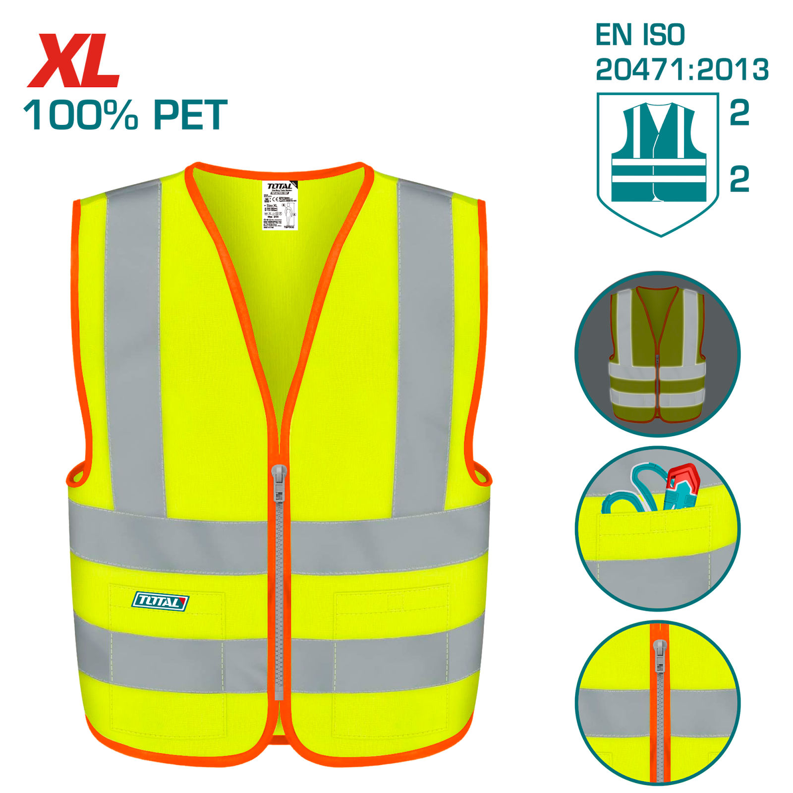 Total Reflection Safety Vest XL TSP63XL